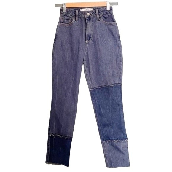 Hollister Denim - Hollister Y2K Jeans Curvy High Rise Mom Jean Medium Blue Patch Women’s Size 23